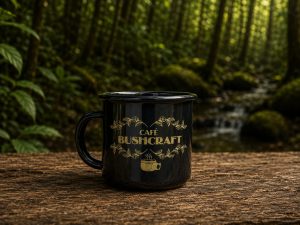 Caneca Bushcraft Esmaltada 370 ml com Gravação em DTF em Alto Relevo