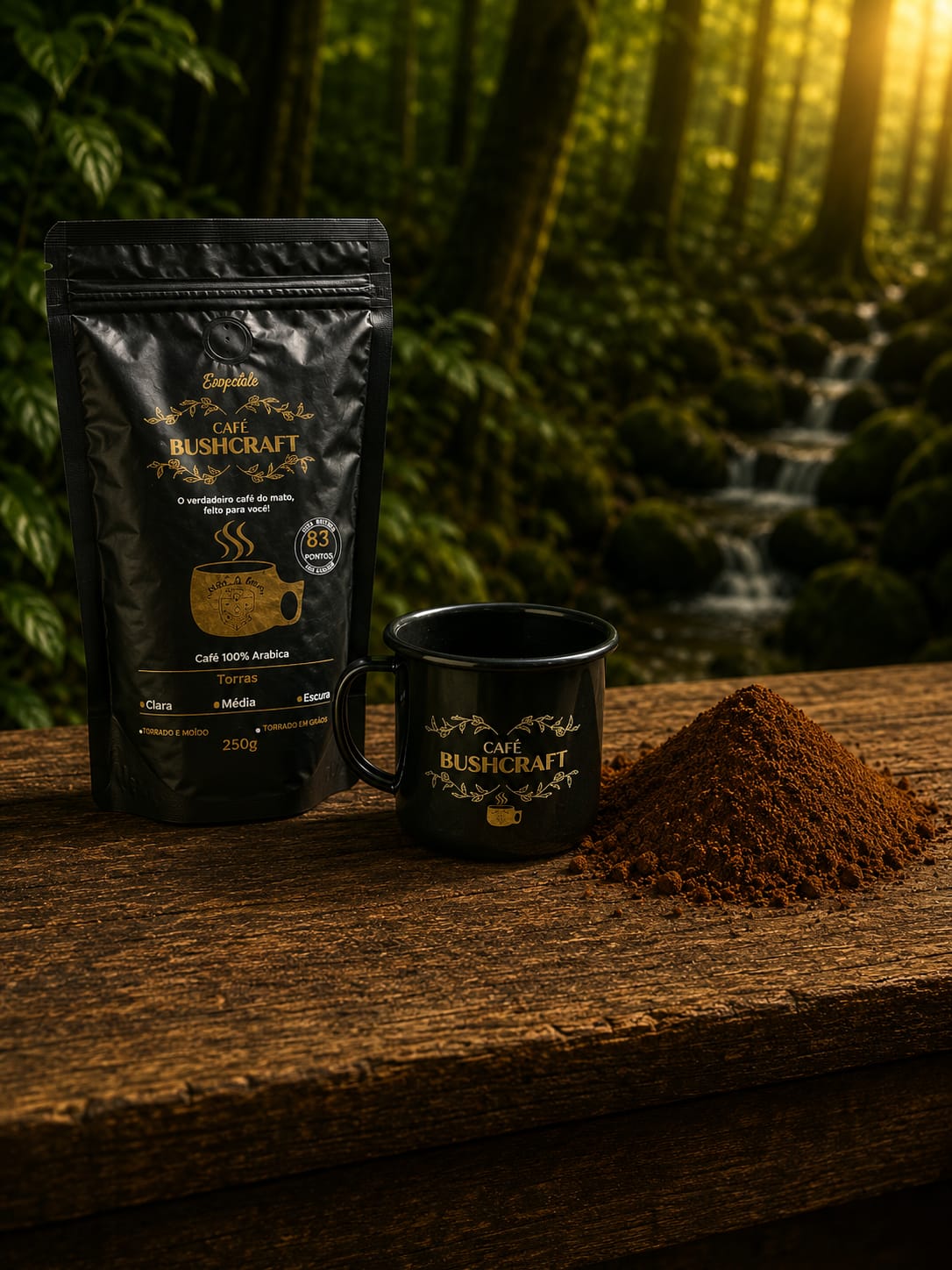 Caneca Bushcraft Esmaltada 370 ml com Gravação em DTF em Alto Relevo - Imagem 2